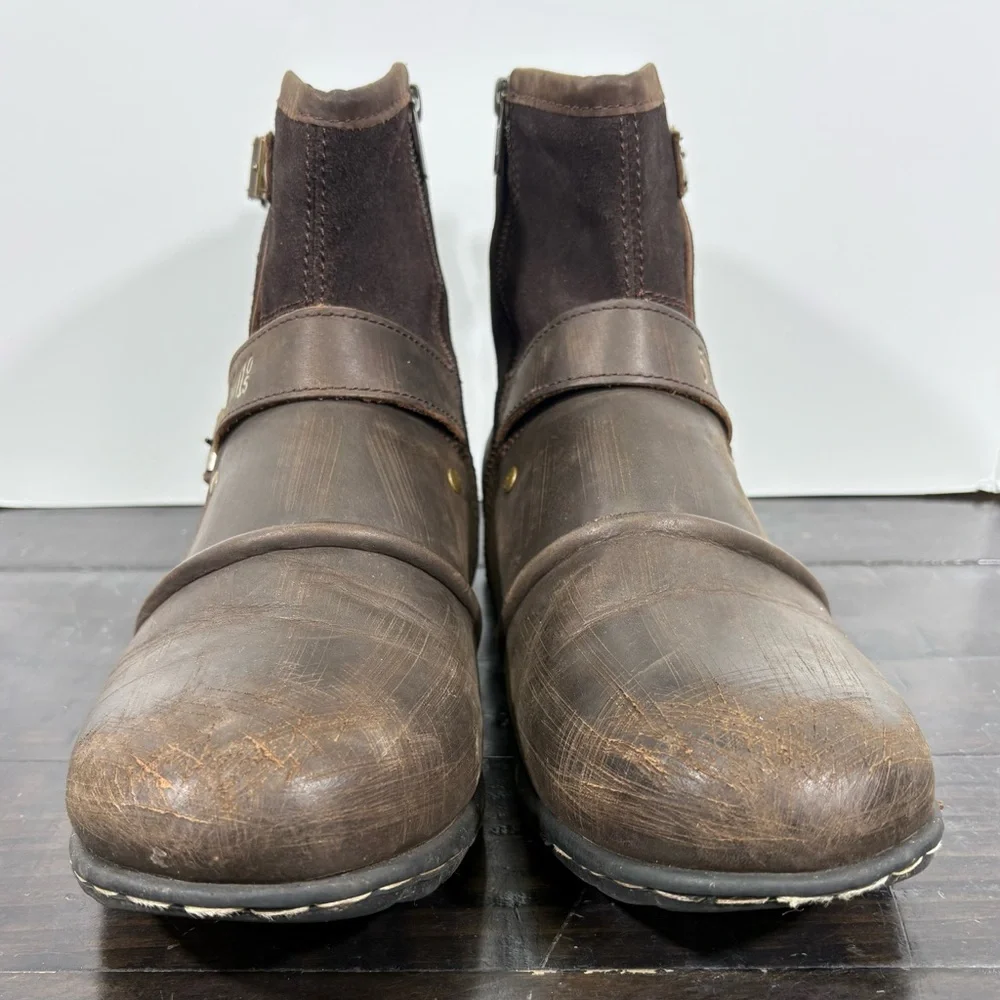 OSSTONE Leather Moto Boots Style OS-5008-1-DA1B1- LIKE NEW  display picture 2